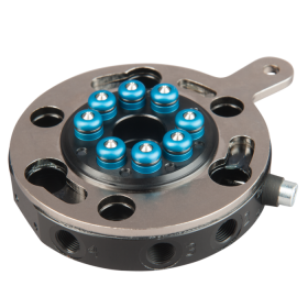 SR90-A-MV Round quick-changers Ø 90 mm, 8 air inlets – robot side