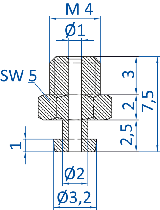 Standard fitting M5-male, 270.111