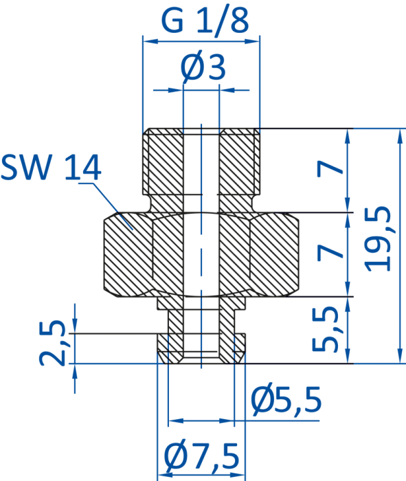 Standard fitting G1/8-male, 270.095