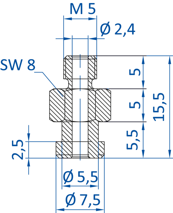 Standard fitting M5-male, 270.094