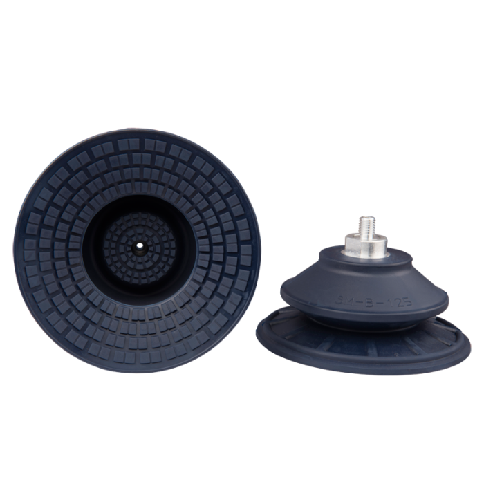 Bellows suction cup diam. 128 mm (1.5 bellows) NBR blue, with fitting M14x1.5-male 22.125.210.1