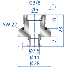 Standard fitting G3/8-male, 270.505-S