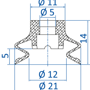 FIPA SP-BX1; Ø 21 mm; 23.021.264 波紋管真空吸盤 - 昇歆科技 Cheerbright