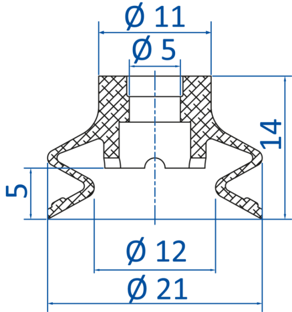 FIPA SP-BX1; Ø 21 mm; 23.021.264 波紋管真空吸盤 - 昇歆科技 Cheerbright