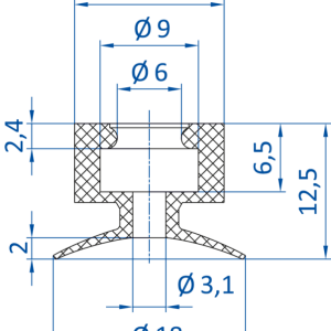 FIPA SD-MM – Flat vacuum cup Ø 18 mm - 昇歆科技