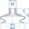 FIPA SBU 1; Ø 53 mm; 23.053.033 波紋管真空吸盤 - 昇歆科技 Cheerbright
