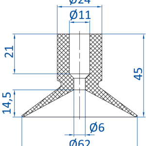 FIPA 長軸扁平真空吸嘴 Flat vacuum cup Ø 62 mm - 昇歆科技 Cheerbright