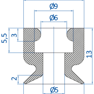 FIPA SD-MM – Flat vacuum cup Ø 14 mm - 昇歆科技