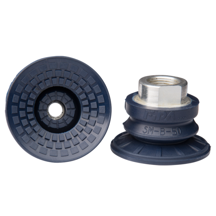 Bellows suction cup diam. 52 mm (1.5 bellows) NBR blue, with fitting G3/8-female 22.050.185.1