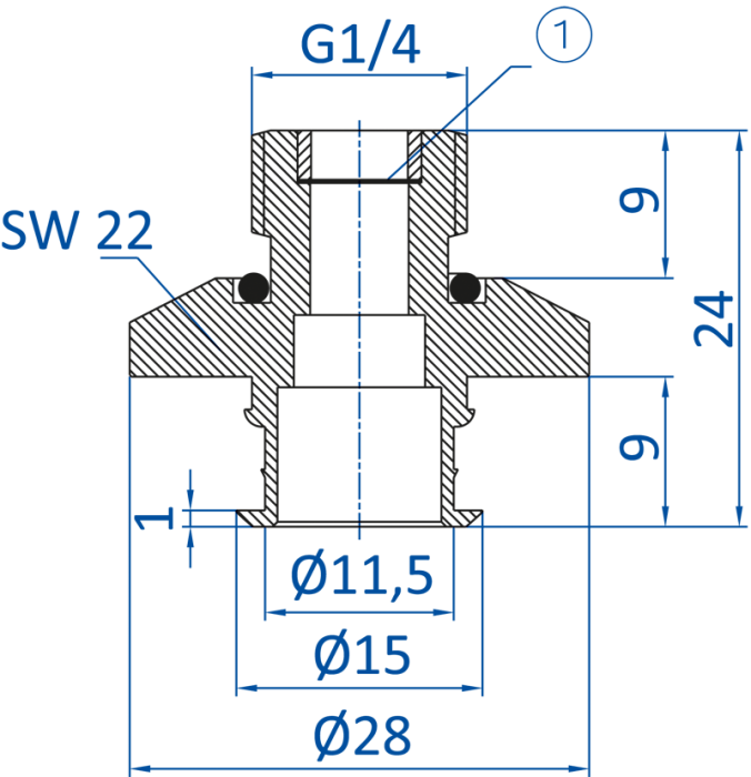 Standard fitting G1/4-male, 270.504-S