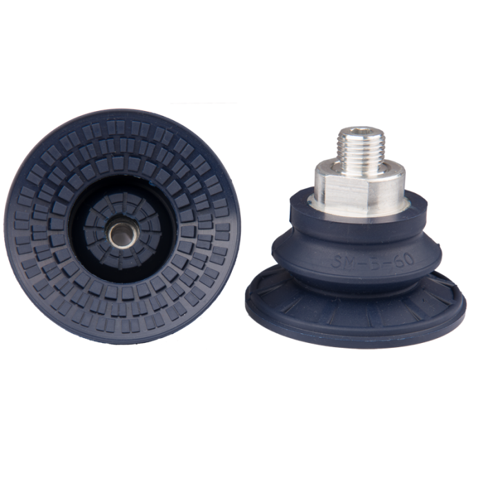 Bellows suction cup diam. 63 mm (1.5 bellows) NBR blue, with fitting G1/4-male 22.060.189.1