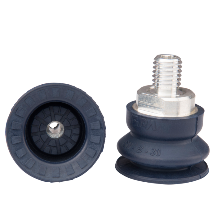 Bellows suction cup diam. 32 mm (1.5 bellows) NBR blue, with fitting M14x1.5-male 22.030.175.1