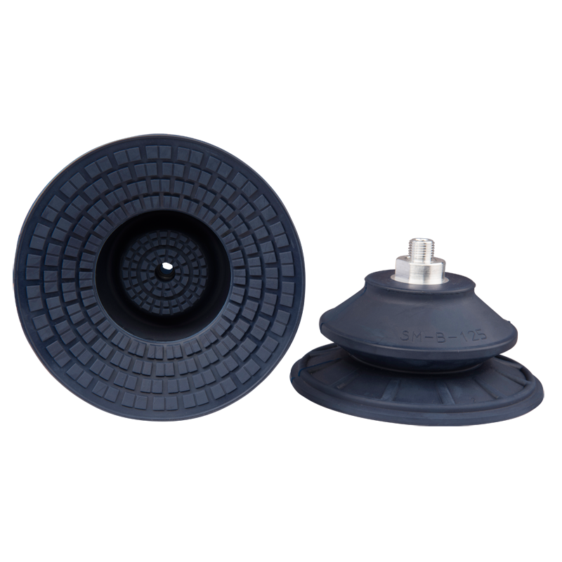 Bellows suction cup diam. 128 mm (1.5 bellows) NBR blue, with fitting G1/4-male 22.125.207.1