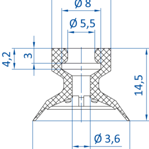 FIPA SD-MM Flat vacuum cup Ø 19,5 mm; Stroke 1 mm - 昇歆科技