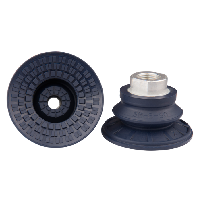 Bellows suction cup diam. 63 mm (1.5 bellows) NBR blue, with fitting G3/8-female 22.060.191.1
