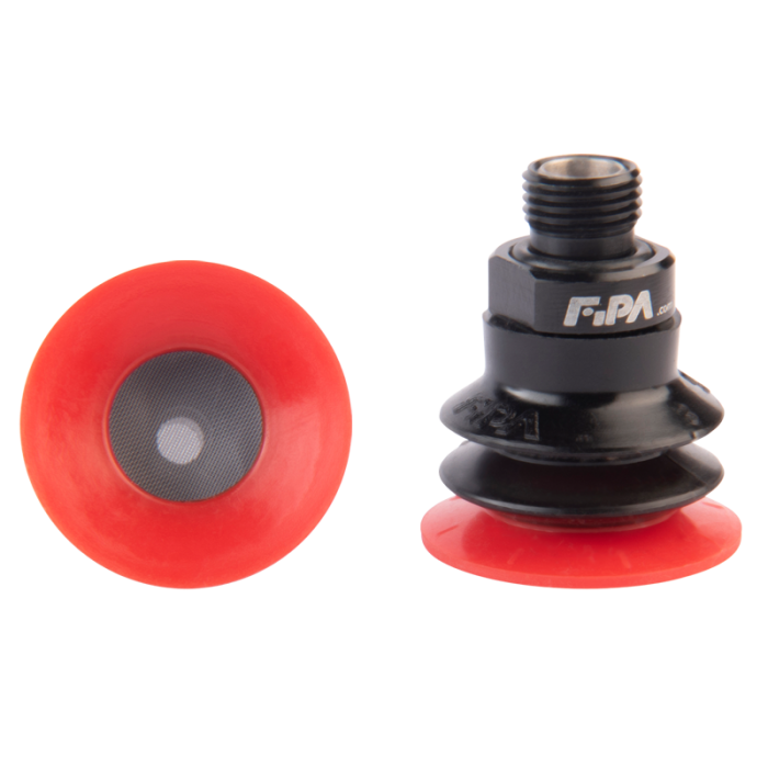 Bellows suction cup Ø 26 mm (2,5 bellows) Varioflex® 30°/60°,with fitting G1/8-male 20.026.148.16-FI