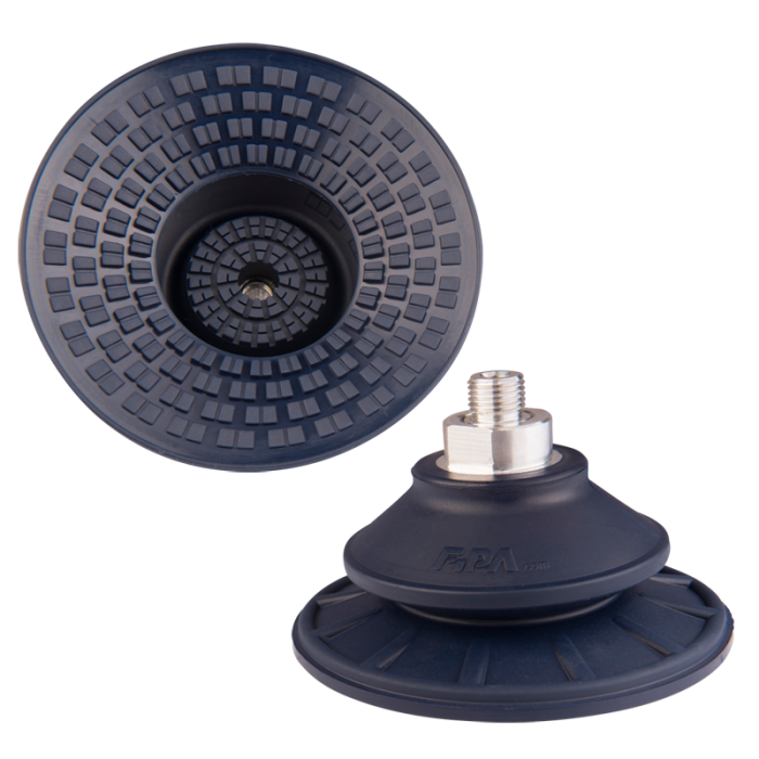 Bellows suction cup diam. 103 mm (1.5 bellows) NBR blue, with fitting G1/4-male 22.100.201.1