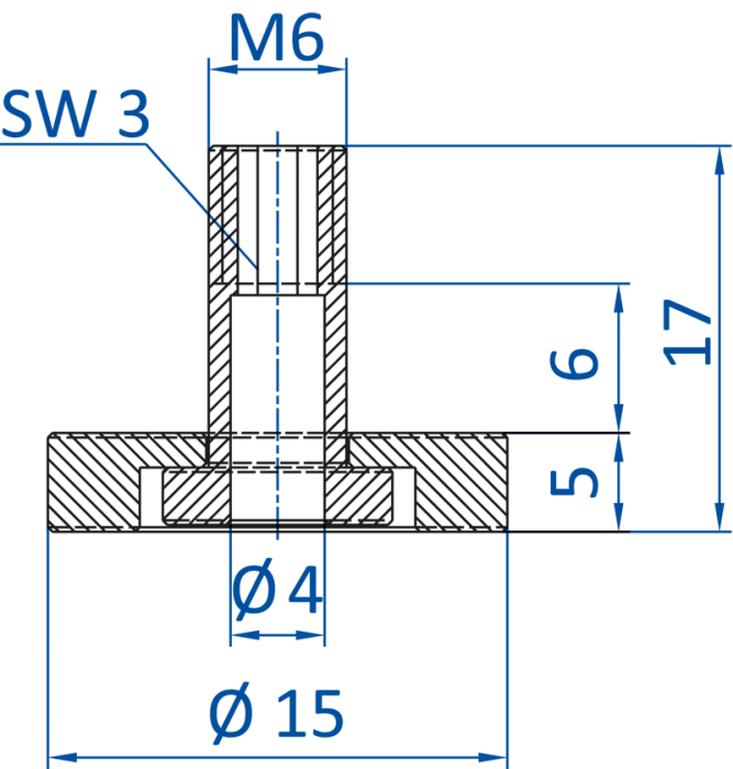 Standard fitting M6-male, 270.498