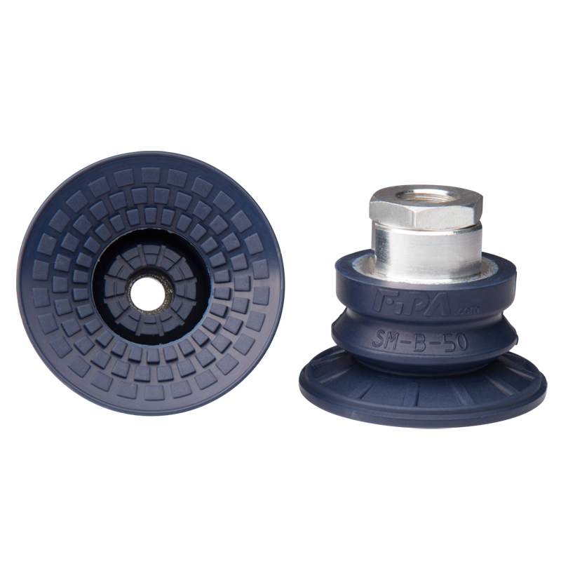 Bellows suction cup diam. 52 mm (1.5 bellows) NBR blue, with fitting G1/4-female 22.050.184.1