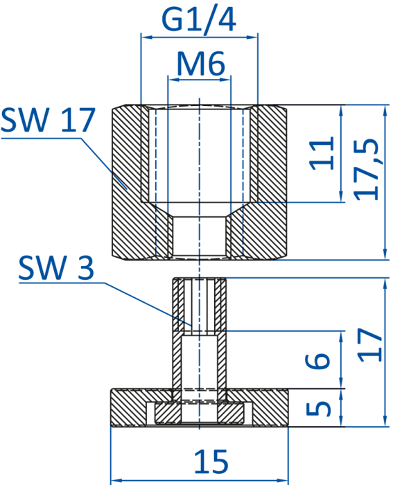 Standard fitting G1/4-IG, 270.488