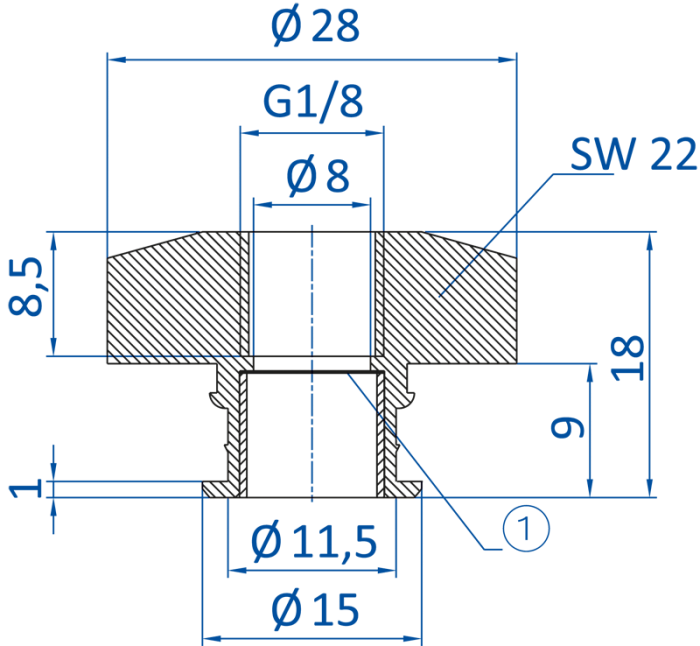 Standard fitting G1/8-female, 270.502-S