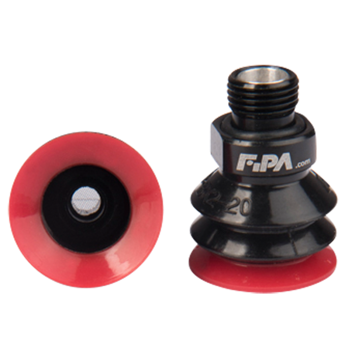 Bellows suction cup Ø 21 mm (2,5 bellows) Varioflex® 30°/60°, with fitting G1/8-male 20.021.147.16