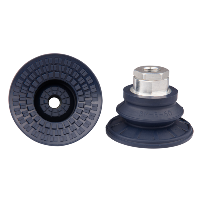Bellows suction cup diam. 63 mm (1.5 bellows) NBR blue, with fitting G1/4-female 22.060.190.1