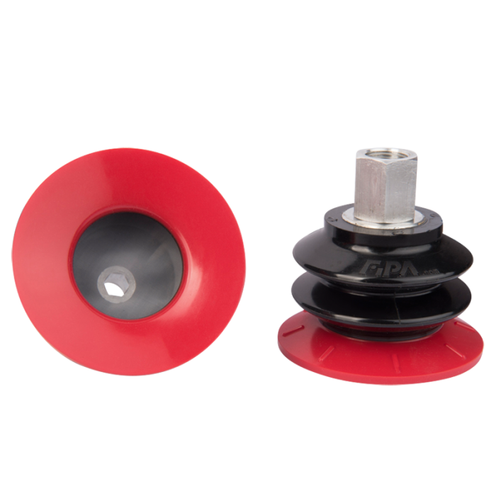 Bellows suction cup Ø 77 mm (2.5 bellows) Varioflex® 30°/60°, with fitting G3/8-female 20.077.155.16-FI
