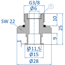 Fitting with filter screen G3/8-male 270.507-S