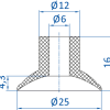 FIPA- Universal flat vacuum cups – SFU-D Ø 25 mm - 昇歆科技有限公司
