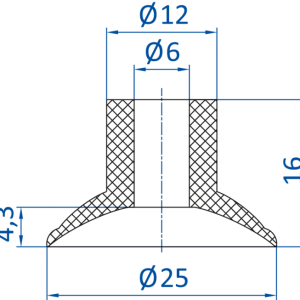 FIPA- Universal flat vacuum cups – SFU-D Ø 25 mm - 昇歆科技有限公司