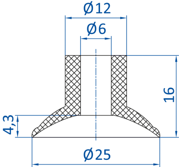 FIPA- Universal flat vacuum cups – SFU-D Ø 25 mm - 昇歆科技有限公司