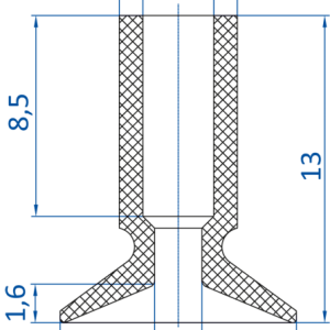 FIPA 長軸扁平真空吸嘴 Flat vacuum cup Ø 10 mm - 昇歆科技 Cheerbright