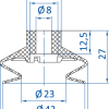 FIPA SBU 1; Ø 43 mm; 23.043.096 波紋管真空吸盤 - 昇歆科技 Cheerbright