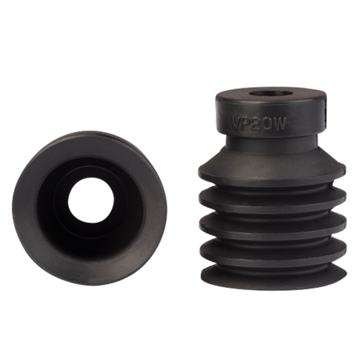 Bellows suction cup diam. 20 mm (4.5 bellows) NBR black 25.020.045.1