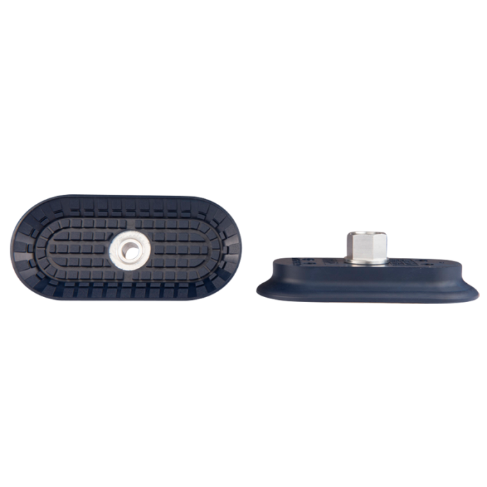 Flat suction cup oval 105x50 mm NBR blue, with fitting G1/4-female 130.105x50.165.1