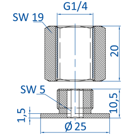 Standard fitting G1/4-female, 270.182