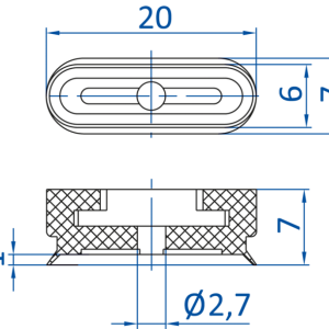 FIPA - SO-E; 20x6 mm; 132.20x6.013 極薄設計橢圓真空吸盤- 昇歆科技