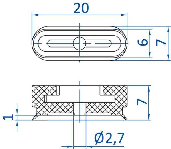 FIPA - SO-E; 20x6 mm; 132.20x6.013 極薄設計橢圓真空吸盤- 昇歆科技