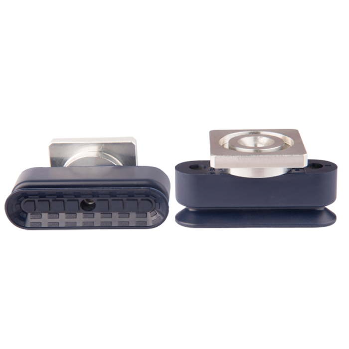 Flat suction cup oval 55x16 mm NBR blue, with R-Adapt