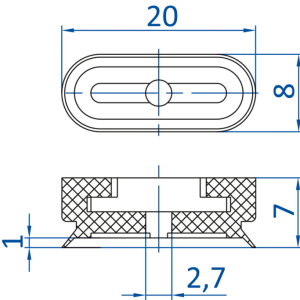 FIPA - SO-E; 20x8 mm; 132.20x8.015 極薄設計橢圓真空吸盤- 昇歆科技