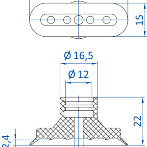 FIPA - SO-FU; 45x15 mm; 132.45x15.020 橢圓真空吸盤- 昇歆科技