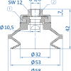 FIPA Bellows vacuum cup 1.5 Folds; Ø 53 mm; Stroke 12 mm - 昇歆科技