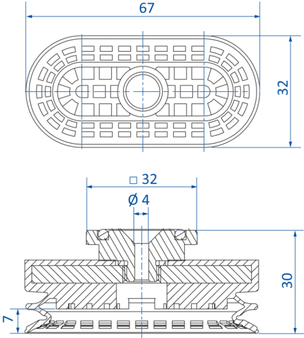 FIPA - SM-OB 65x30 mm Rectangular adapter - 昇歆科技 Cheerbright