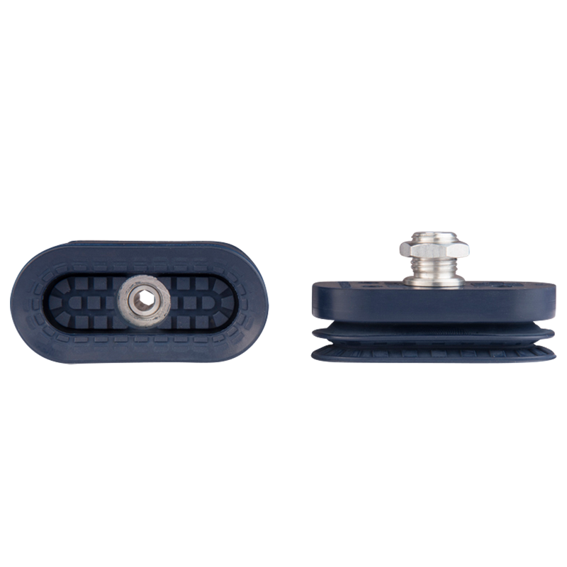 Bellows suction cup oval 65x30 mm (1.5 bellows) NBR blue, with fitting M10-male 138.65x30.027.1