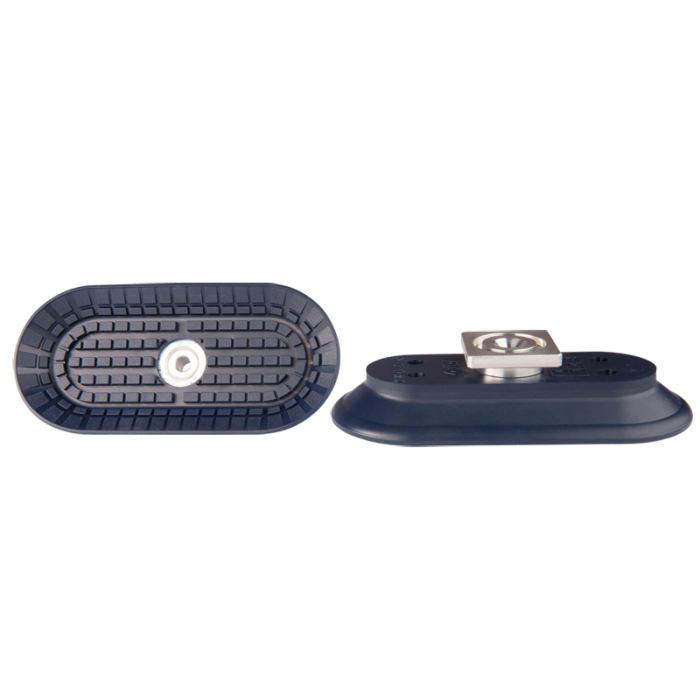 Flat suction cup oval 125x60 mm NBR blue, with R-Adapt 130.125x60.175.1