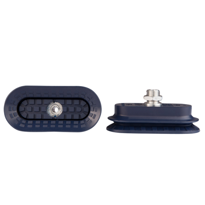 Bellows suction cup oval 85x40 mm (1.5 bellows) NBR blue, with fitting M14x1.5-male 138.85x40.033.1