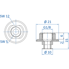 Standard fitting G1/8-female, 270.251