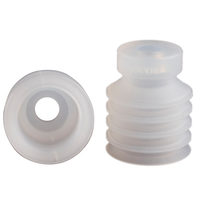 Bellows suction cup diam. 20 mm (4.5 bellows) silicone transparent 25.020.045.2