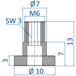 Standard fitting M6-male, 270.460